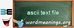 WordMeaning blackboard for ascii text file